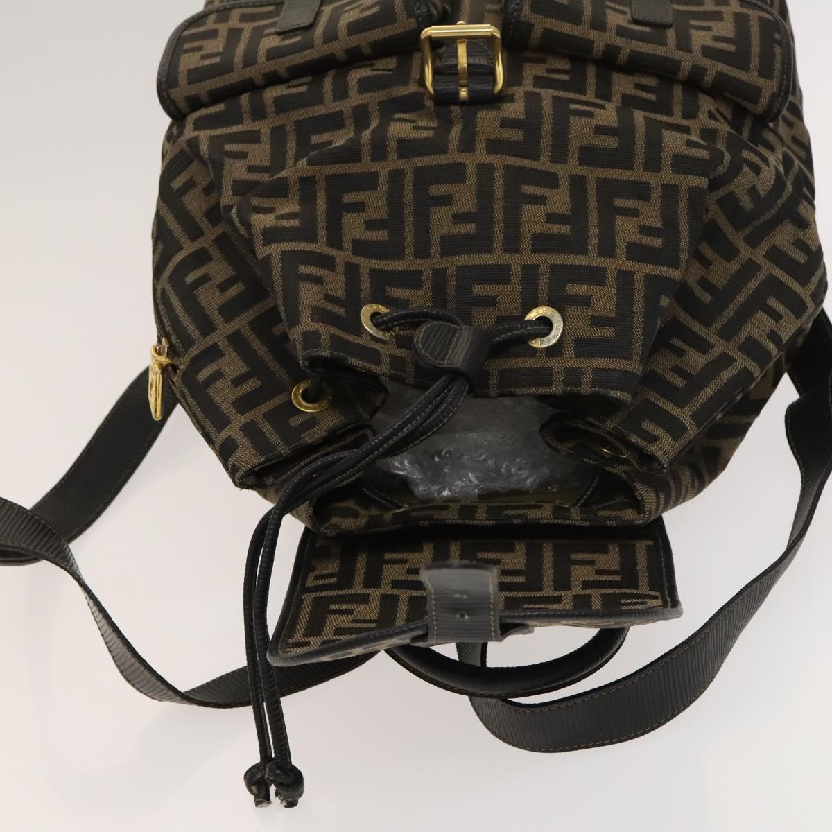 Fendi Zucca, Brown, Canvas, backpack