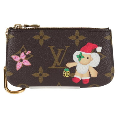 Louis Vuitton Pochette Clés, Brown, Canvas, wallet