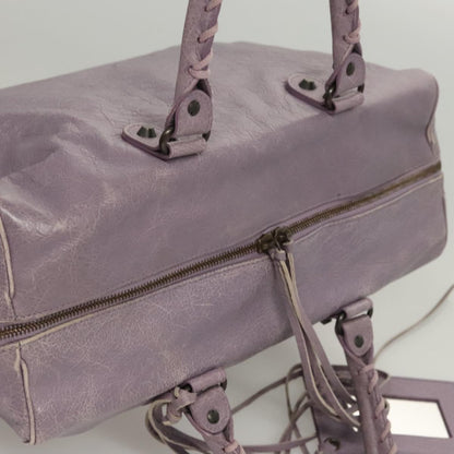 Balenciaga City, Purple, Leather, handbag