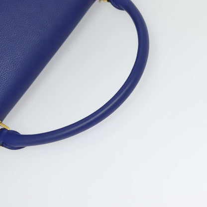 Céline Trapèze, Blue, Leather, handbag