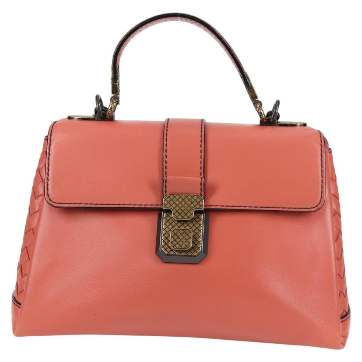 Bottega Veneta Piazza, Pink, Leather, handbag