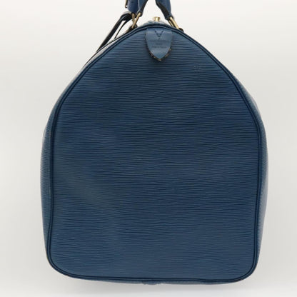 Louis Vuitton Keepall 55, Navy, Leather, travel