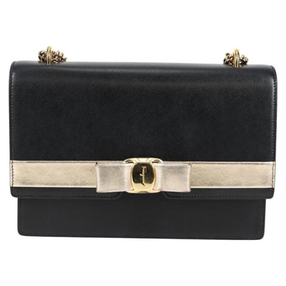 Salvatore Ferragamo Vara, Black, Leather, shoulder