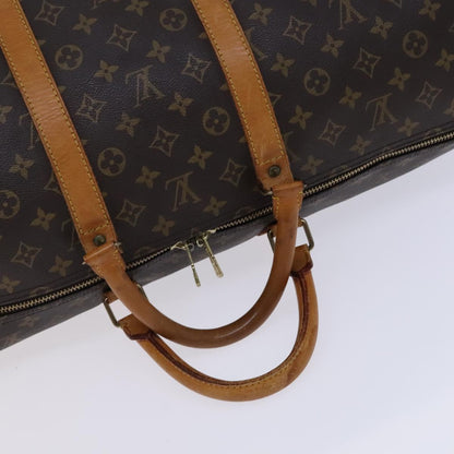 Louis Vuitton Keepall 55, Brown, Canvas, travel