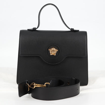 Versace Medusa, Black, Leather, handbag