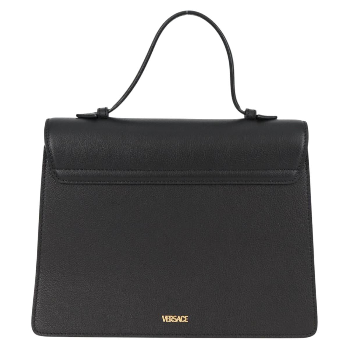 Versace Medusa, Black, Leather, handbag