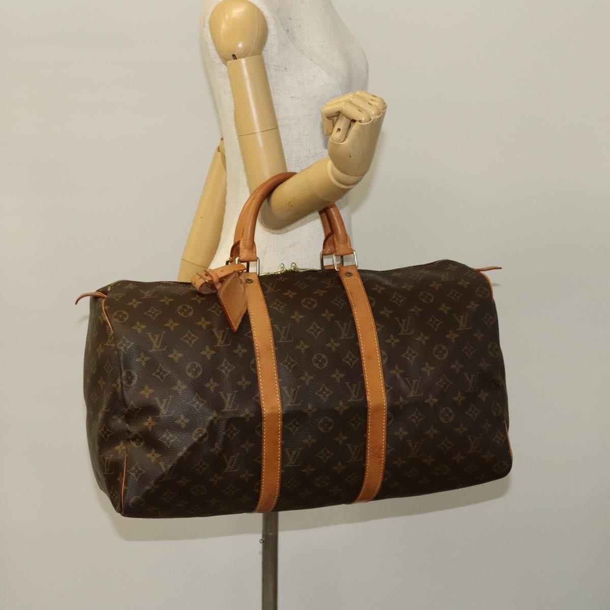 Louis Vuitton Keepall 50, Brown, Canvas, travel