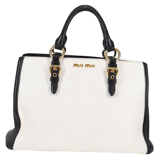 Miu Miu Madras, White, Leather, handbag