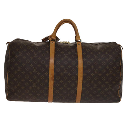 Louis Vuitton Keepall 60, Black, Canvas, travel