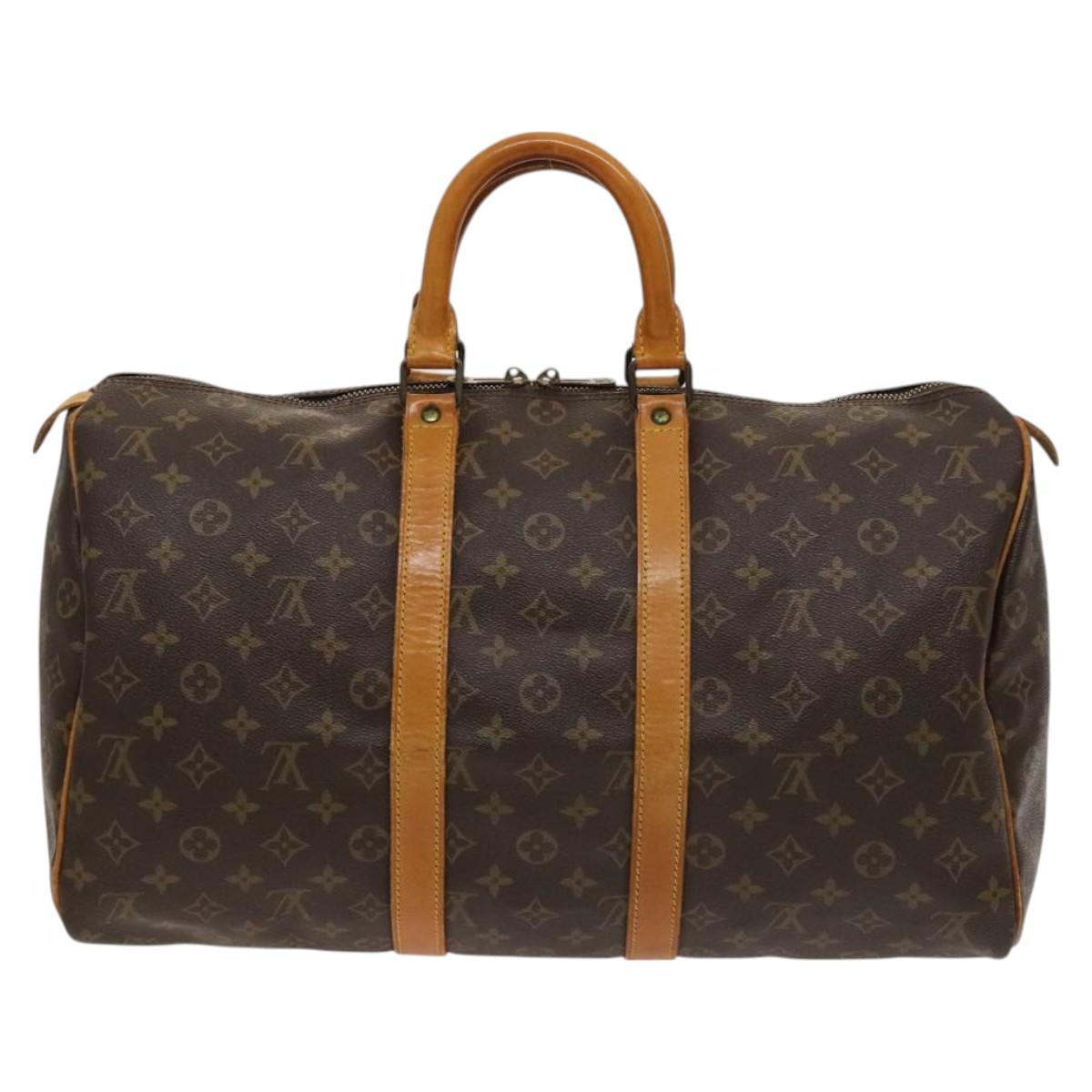 Louis Vuitton Keepall 45, Brown, Canvas, travel