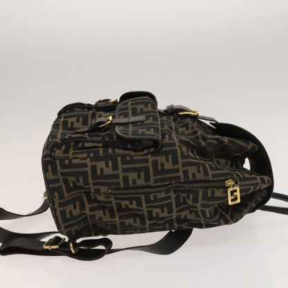 Fendi Zucca, Brown, Canvas, backpack
