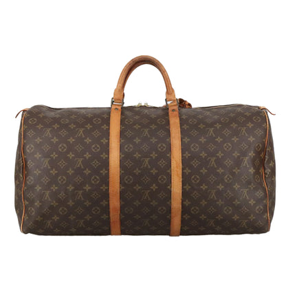 Louis Vuitton Keepall 60, Brown, Canvas, travel