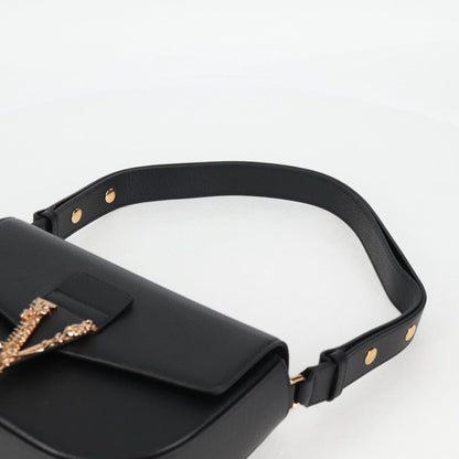 Versace Medusa, Black, Leather, shoulder