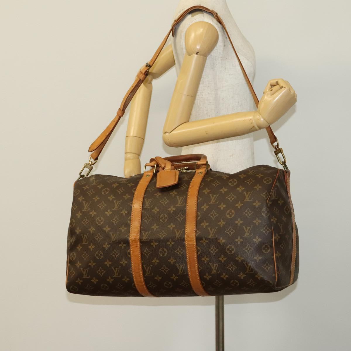 Louis Vuitton Keepall Bandouliere 50, Brown, Canvas, travel