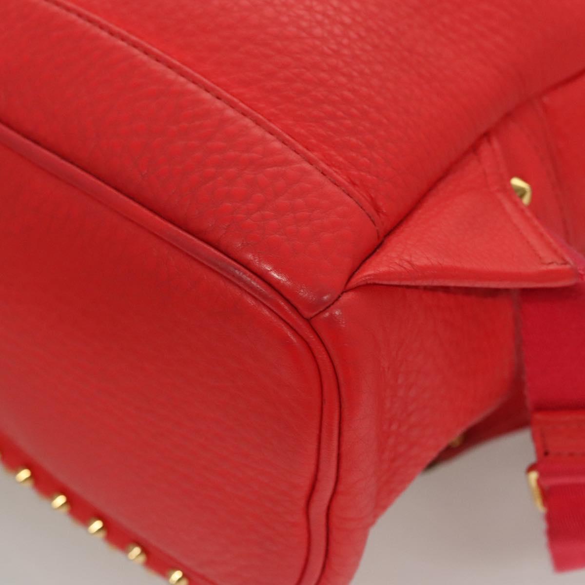 MCM Stark, Red, Leather, backpack