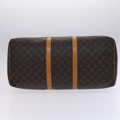 Louis Vuitton Keepall 55, Brown, Canvas, travel