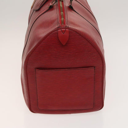 Louis Vuitton Keepall 50, Red, Leather, travel