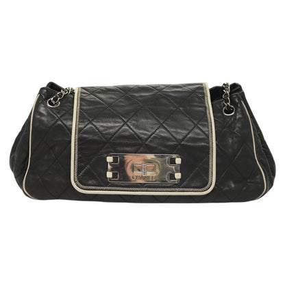 Chanel Mademoiselle, Black, Leather, shoulder