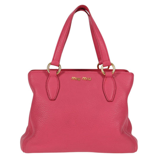 Miu Miu Vitello, Pink, Leather, tote