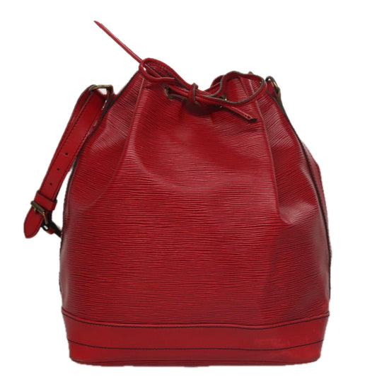 Louis Vuitton Noe, Red, Leather, shoulder