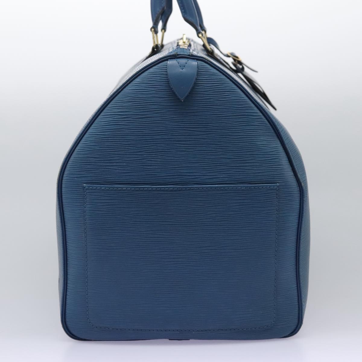 Louis Vuitton Keepall 55, Blue, Leather, travel