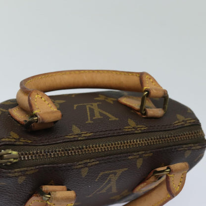Louis Vuitton Nano Speedy, Brown, Canvas, handbag