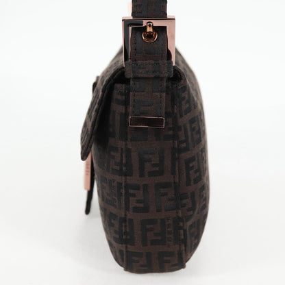 Fendi Baguette, Brown, Canvas, shoulder