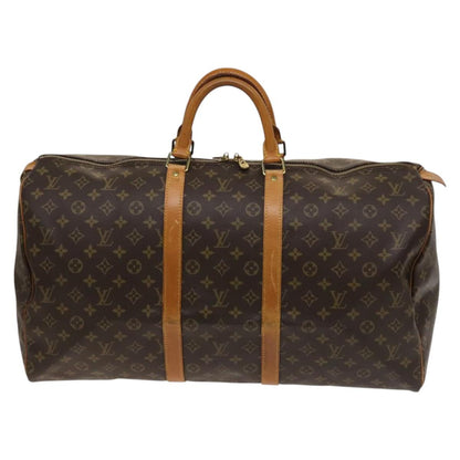 Louis Vuitton Keepall 55, Brown, Canvas, travel
