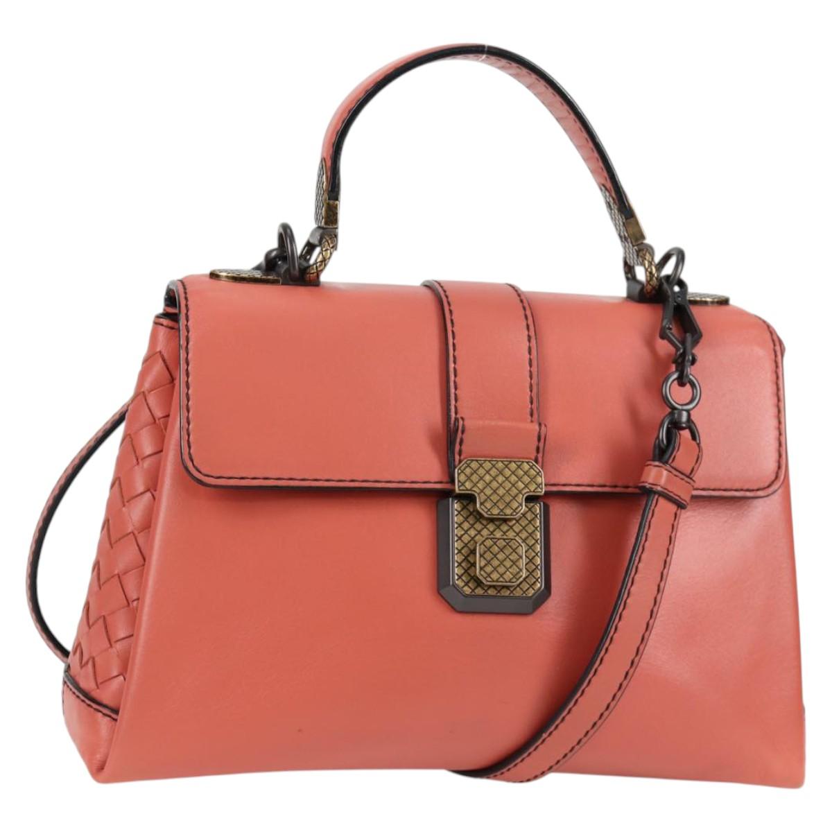 Bottega Veneta Piazza, Pink, Leather, handbag
