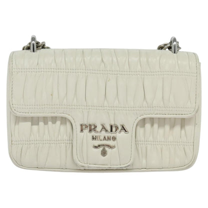 Prada Nappa gauffré, White, Leather, shoulder