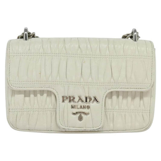 Prada Nappa gauffré, White, Leather, shoulder