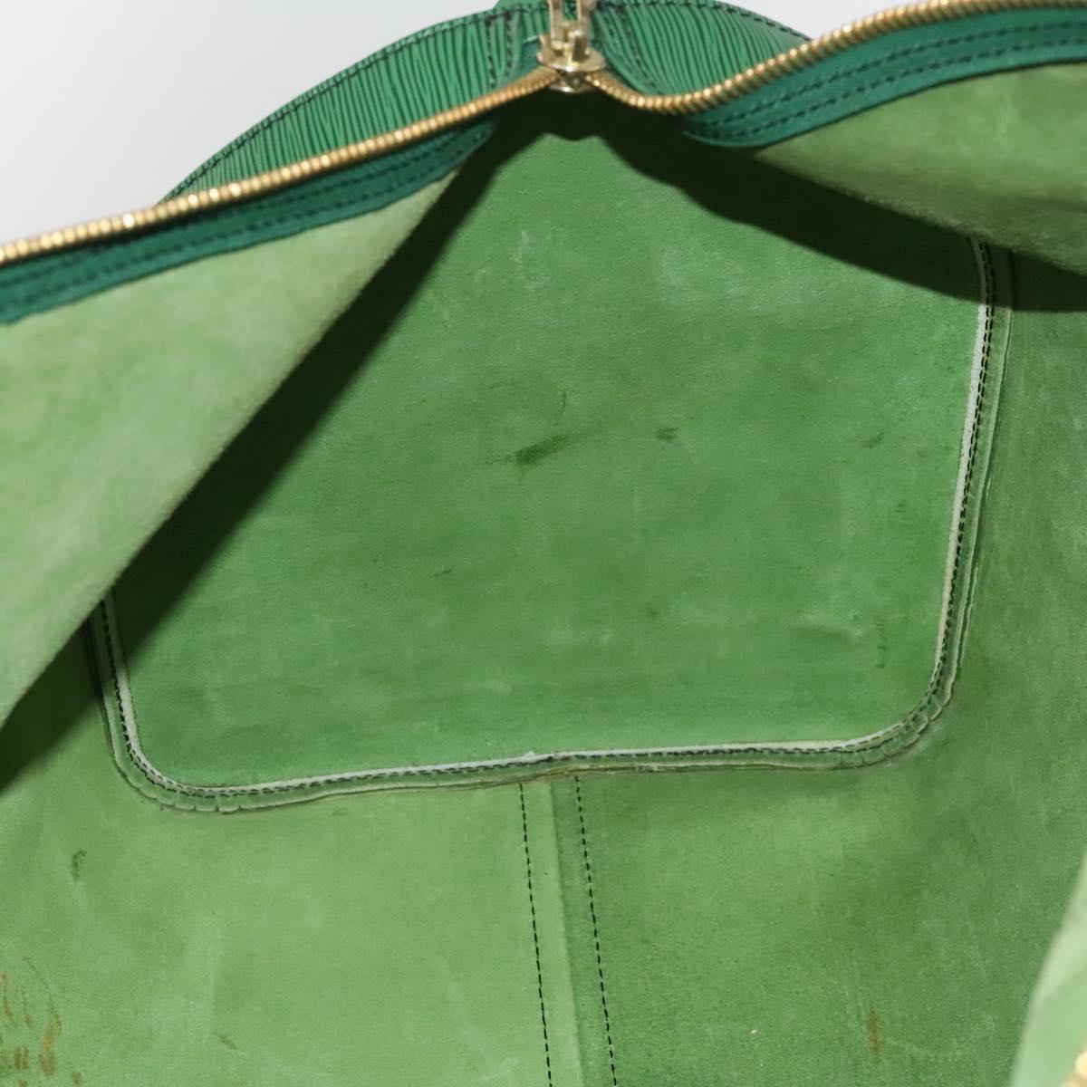 Louis Vuitton Keepall 55, Green, Leather, travel