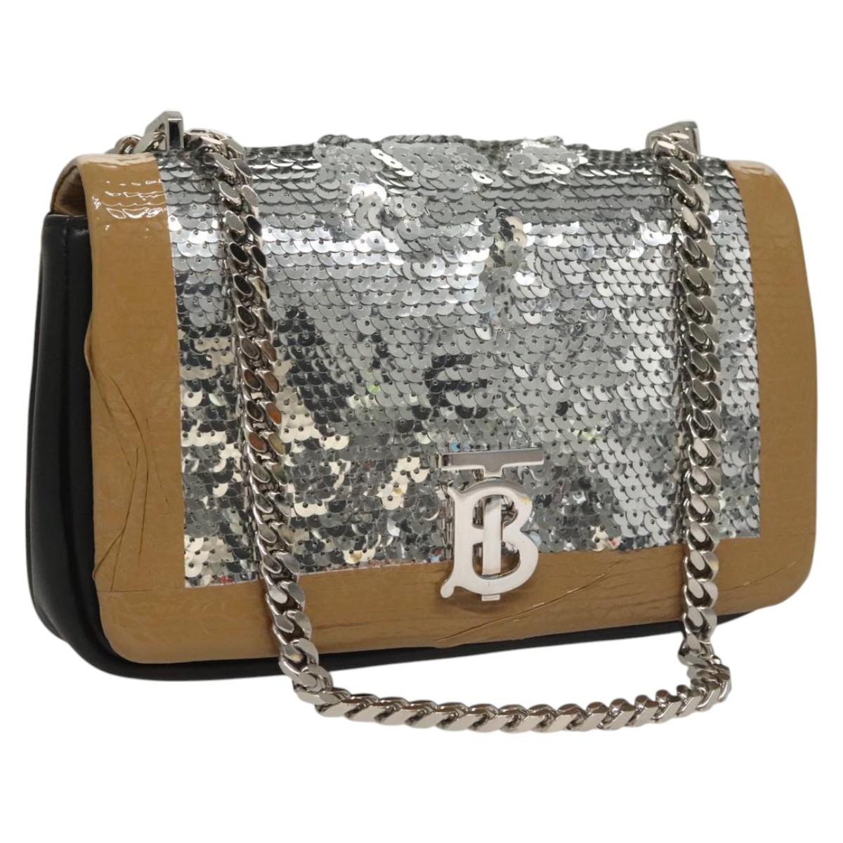 Burberry Lola, Silver, Leather, shoulder