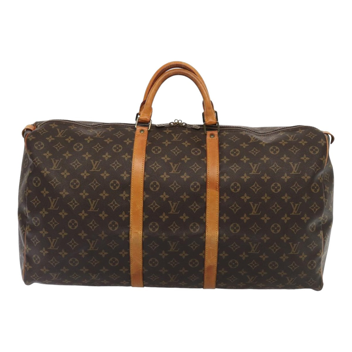Louis Vuitton Keepall 60, Brown, Canvas, travel
