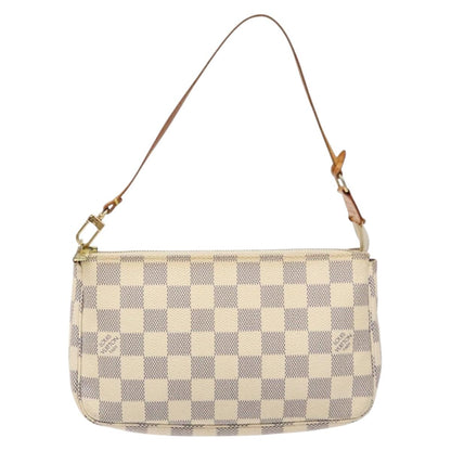 Louis Vuitton Pochette Accessoire, White, Canvas, clutch