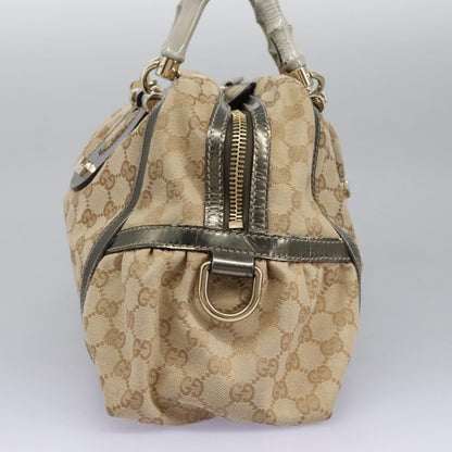 Gucci Bamboo, Beige, Canvas, handbag