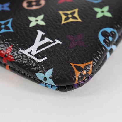 Louis Vuitton Pochette Clés, Black, Canvas, wallet