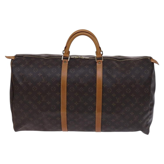 Louis Vuitton Keepall 60, Brown, Canvas, travel