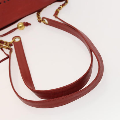 Chanel Triple coco, Red, Leather, shoulder