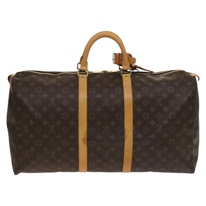 Louis Vuitton Keepall 55, Brown, Canvas, travel