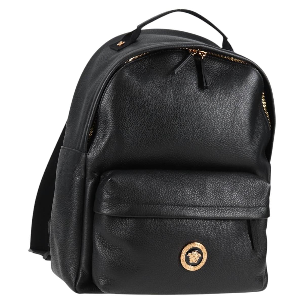 Versace Medusa, Black, Leather, backpack