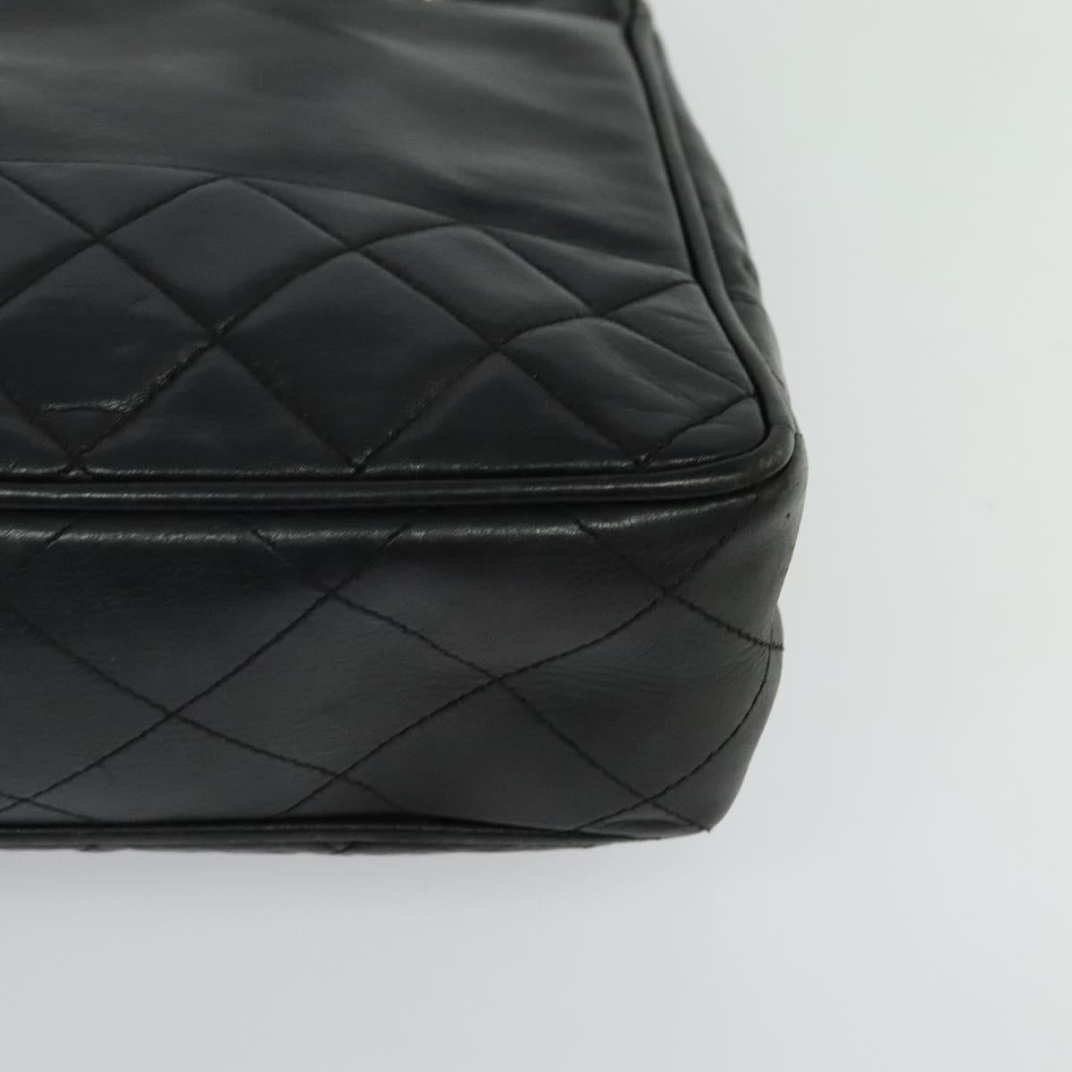 Chanel Vintage Shopping Tote Quilted Lambskin, BLACK, LEATHER, Tote bag