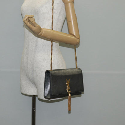 Saint Laurent Kate, Silver, Leather, shoulder