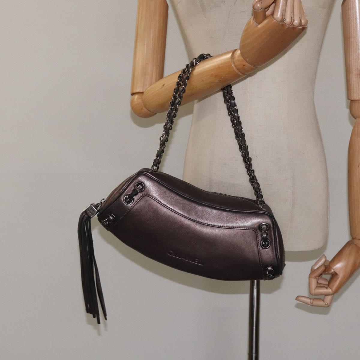 Chanel Tassel, Brown, Leather, shoulder