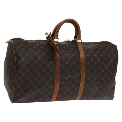 Louis Vuitton Keepall 55, Brown, Canvas, travel