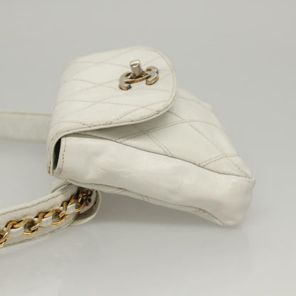 Chanel Cc, White, Leather, shoulder