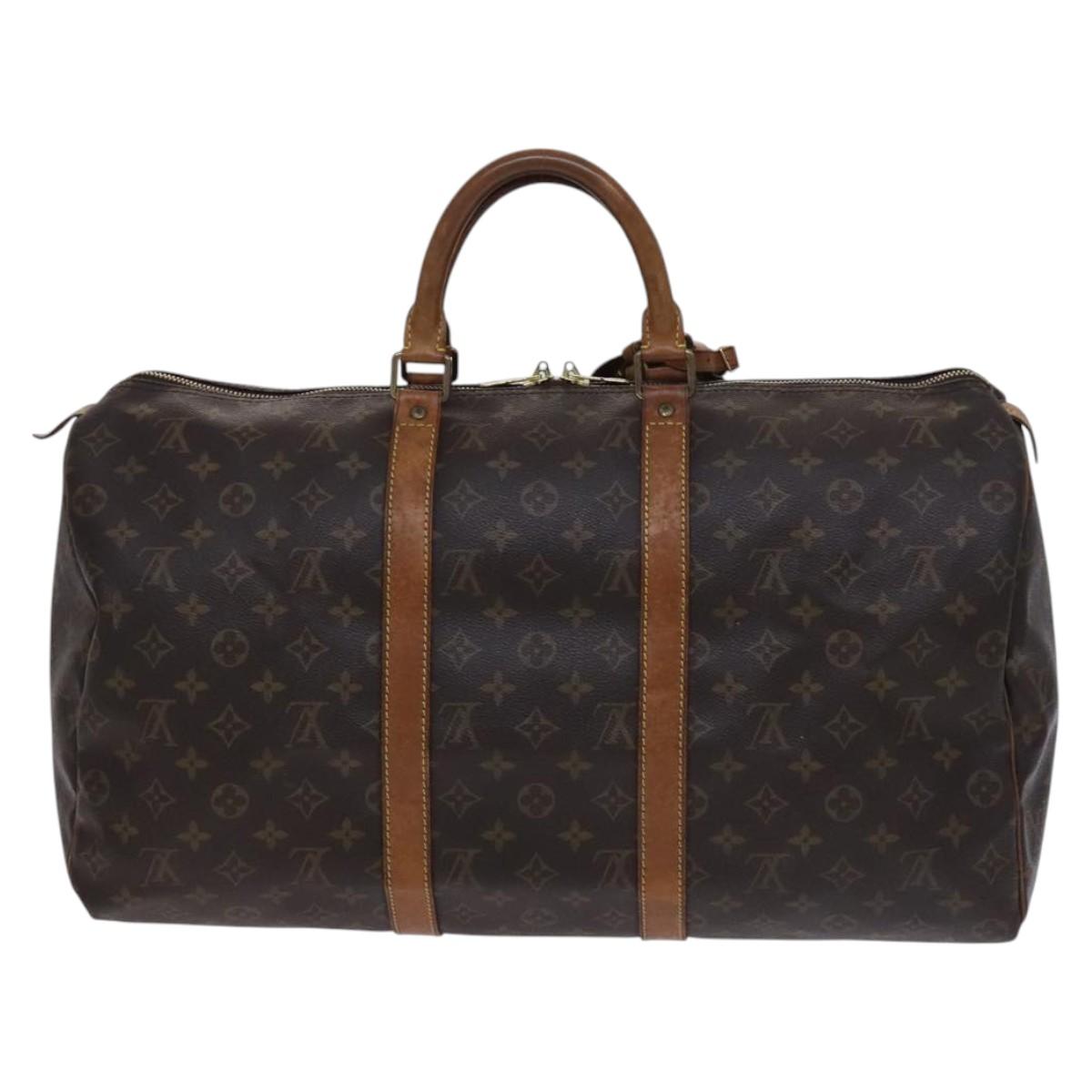 Louis Vuitton Keepall 50, Brown, Canvas, travel