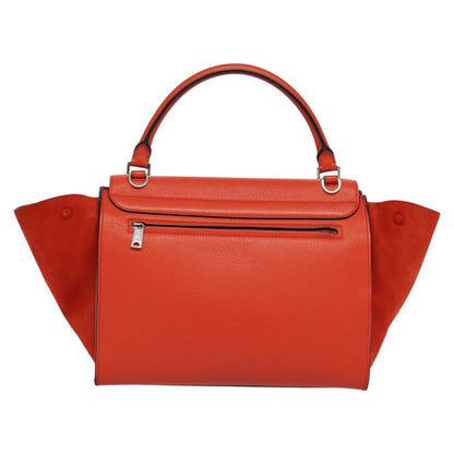 Céline Trapèze, Red, Leather, handbag