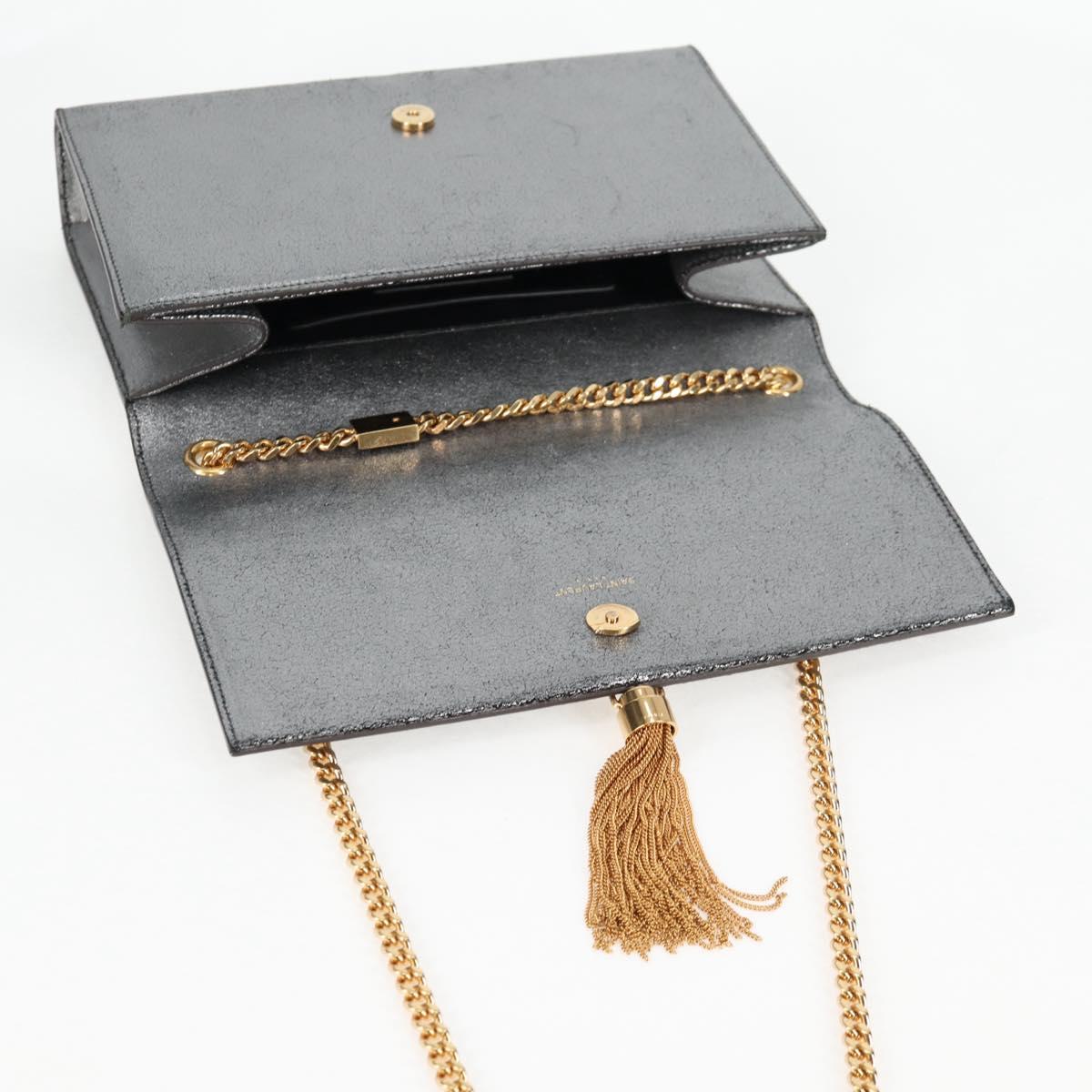 Saint Laurent Kate, Silver, Leather, shoulder