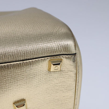 Salvatore Ferragamo Gancini, Gold, Leather, handbag